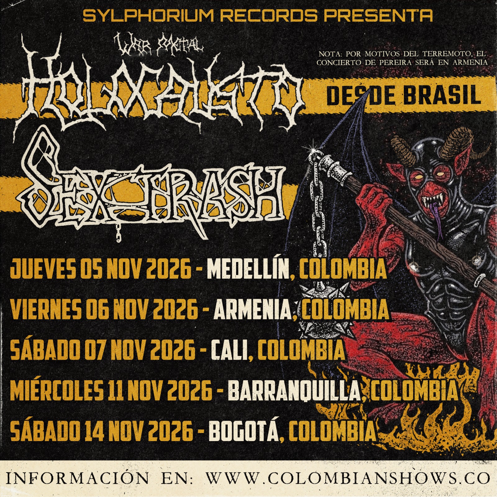 SEXTRASH / HOLOCAUSTO en Colombia (Noviembre.2026)