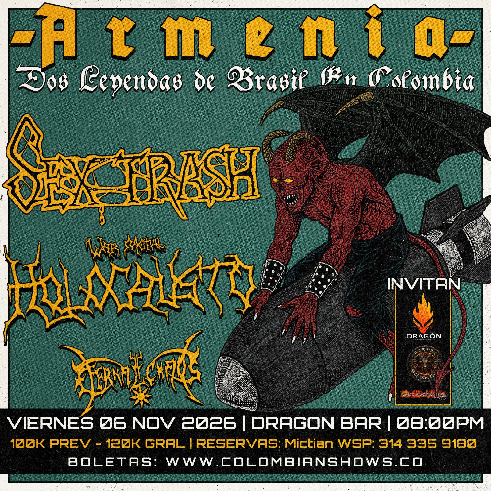 SEXTRASH / HOLOCAUSTO / ETERNAL CHAOS (Armenia, viernes 06 Nov 2026)